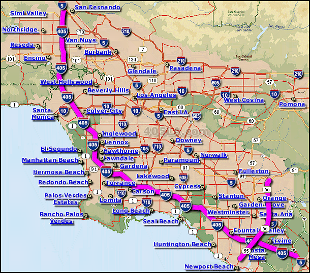Costa Mesa Freeway Map