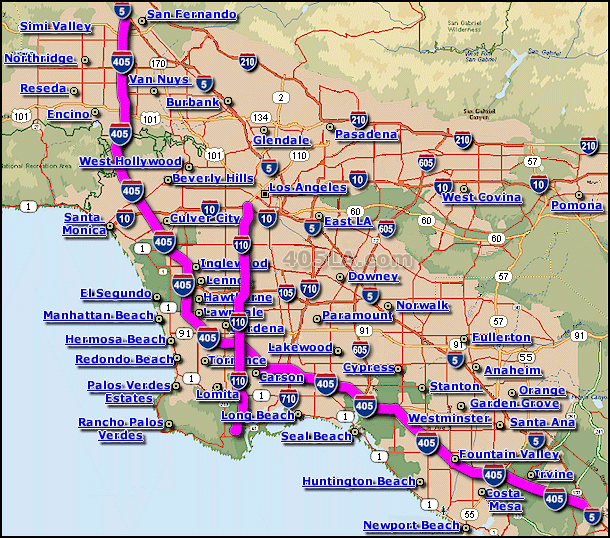 Harbor Freeway Map