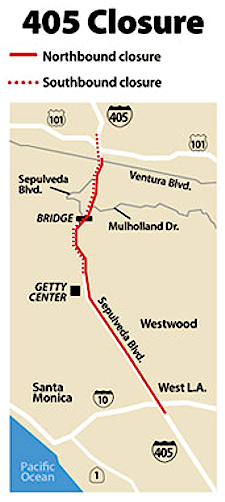405 Freeway Closure Map