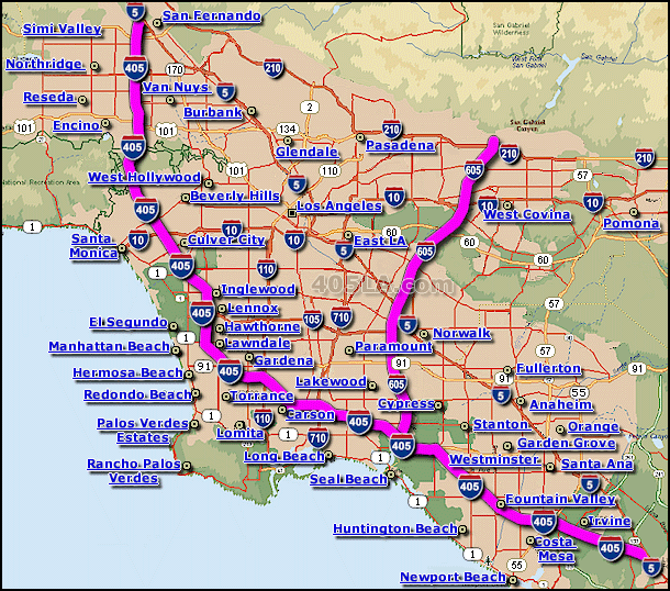 San Gabriel River Freeway Map