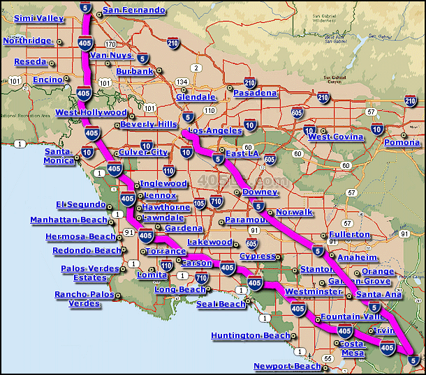 Santa Ana Freeway Map